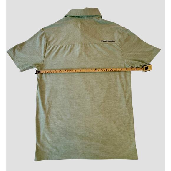 Under Armour Polo Men Small Polo Shirt Heat Gear Loose Fit Light Green Heather - Picture 13 of 16